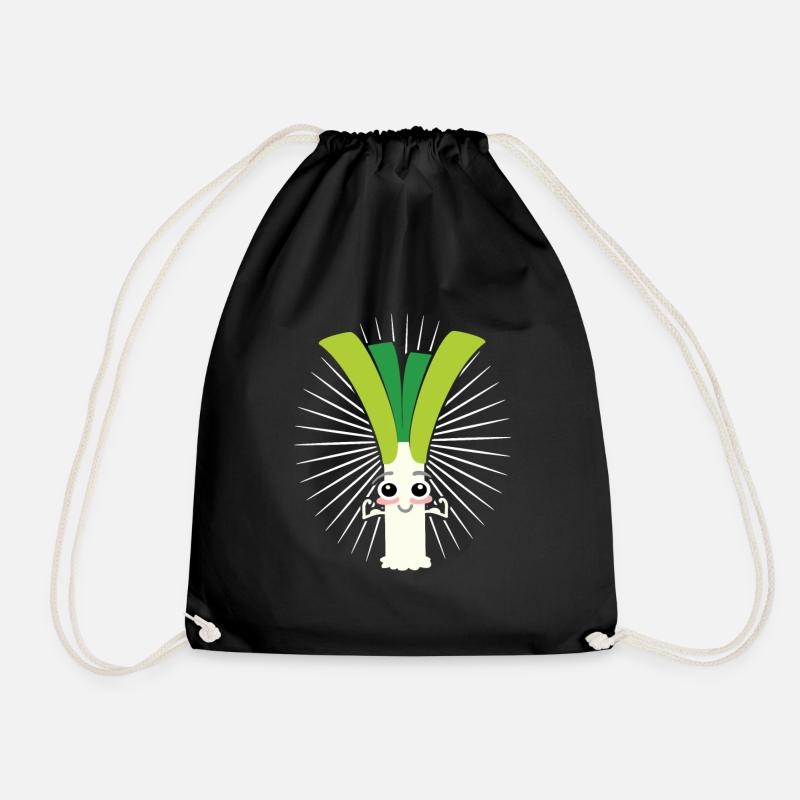 leek - Drawstring Bag - black