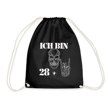 30. Geburtstag Geschenk Rocker Style Ich bin 28 + - Turnbeutel - Schwarz - Vorne
