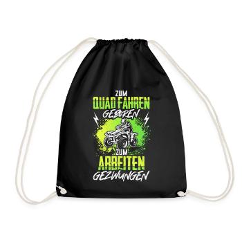 Quad ATV Geschenk Lustig - Turnbeutel - Schwarz - Vorne