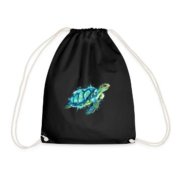 Tortue de mer - Sac de sport léger - noir - Devant