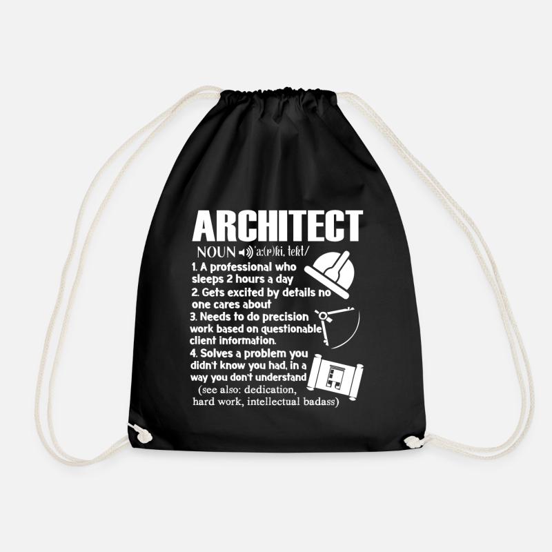 Architect Architect Definition - Drawstring Bag - black