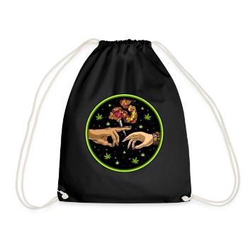 Passant joint de mauvaises herbes - Sac de sport léger - noir - Devant
