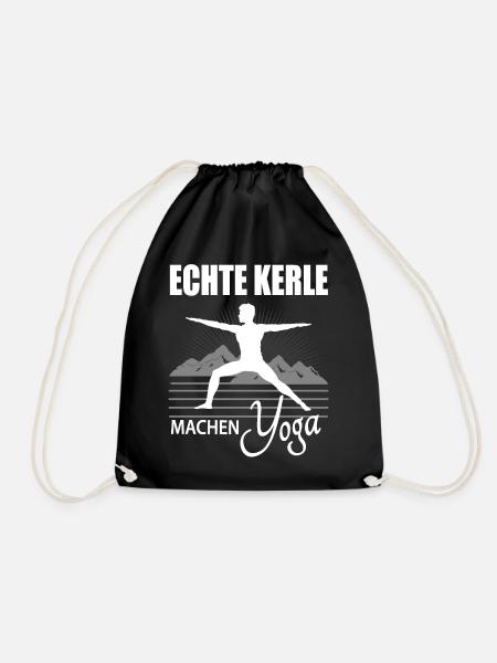 Echte Kerle Machen Yoga Männer Geschenk Lustig - Turnbeutel - Schwarz
