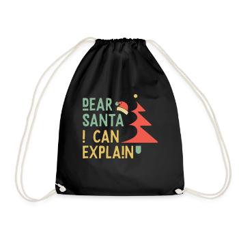 Dear Santa I can explain - Weihnachten - Turnbeutel - Schwarz - Vorne