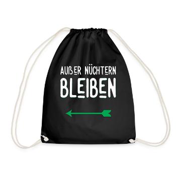 Partnerlook - Außer nüchtern bleiben - Turnbeutel - Schwarz - Vorne