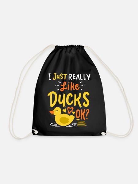 Duck plastic duck yellow rubber duck - Drawstring Bag - black