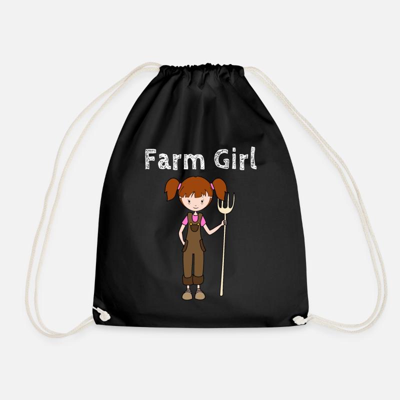 Farm Girl Bauernhof Mädchen Geschenk Kinder - Turnbeutel - Schwarz
