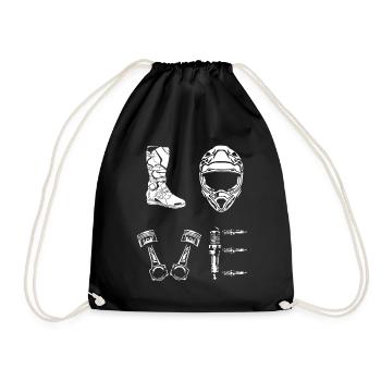 Motocross Dirtbike Dirt Bike Cross rider Braap - Drawstring Bag - black - Front