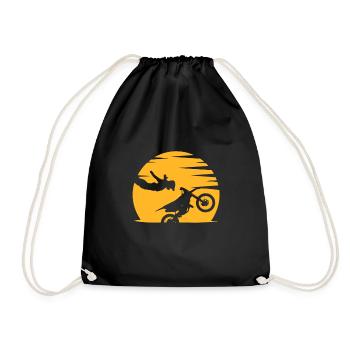 Motocross Dirtbike Dirt Bike Cross rider Braap - Drawstring Bag - black - Front