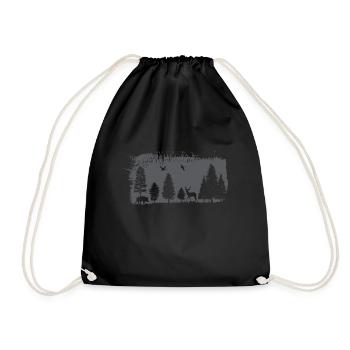 Forest design - Drawstring Bag - black - Front