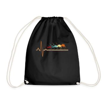 ECG moustique rétro - Sac de sport léger - noir - Devant