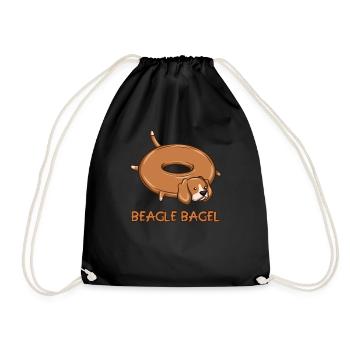 Beagle Bagel - Turnbeutel - Schwarz - Vorne