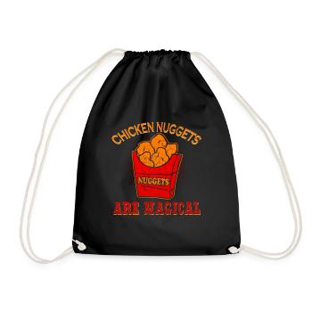 Costume d'Halloween de pépites de poulet manger de la restauration rapide - Sac de sport léger - noir - Devant