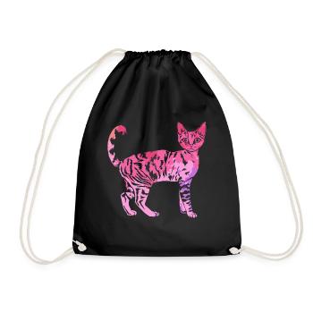 Devon rex cat Devon rex cat Colorful - Drawstring Bag - black - Front