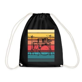 Drums vintage - Drawstring Bag - black - Front