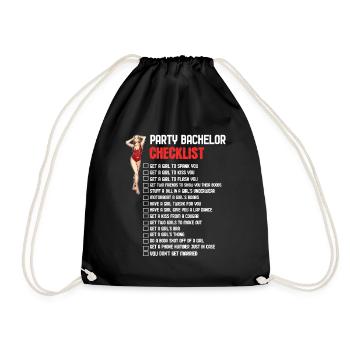 Bachelor Party Checklist - Turnbeutel - Schwarz - Vorne