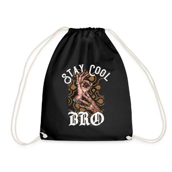 Stay Cool Bro - Drawstring Bag - black - Front