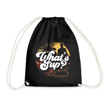 What SUP? | Cooles SUP Paddling Stand Up Paddling - Turnbeutel - Schwarz - Vorne