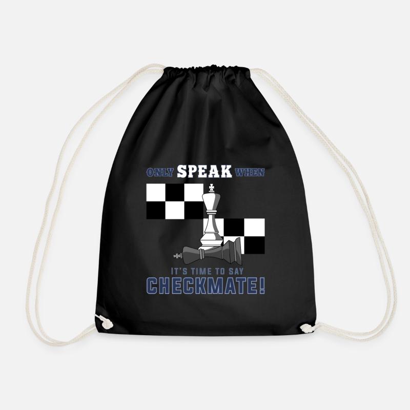 Chess, chess checkmate, chess pawns - Drawstring Bag - black