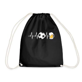 Battement de coeur et bière de football - Sac de sport léger - noir - Devant