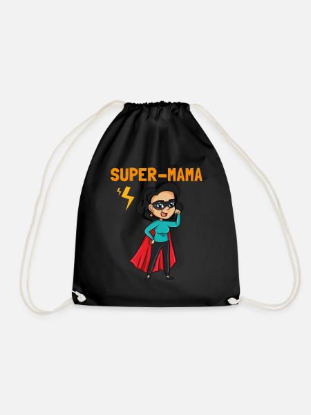 Super-Mama Mutter Geschenk Mama Heldin Muttertag - Turnbeutel - Schwarz