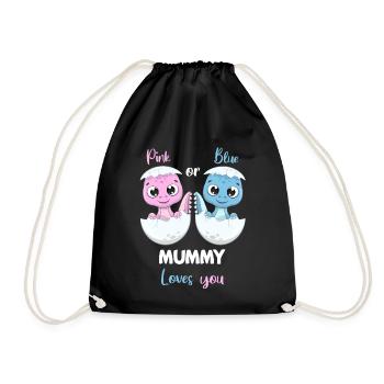 Pink Or Blue Mummy Loves you Gender Reveal Party - Sac de sport léger - noir - Devant