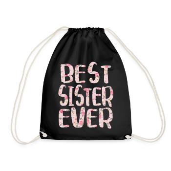 Best Sister Ever - Best Sister Ever - Drawstring Bag - black - Front
