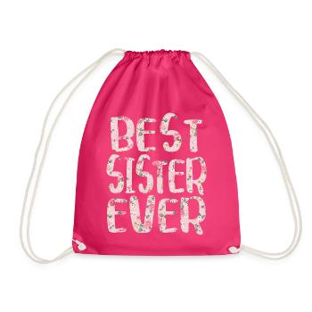 Best Sister Ever - Best Sister Ever - Drawstring Bag - fuchsia - Front
