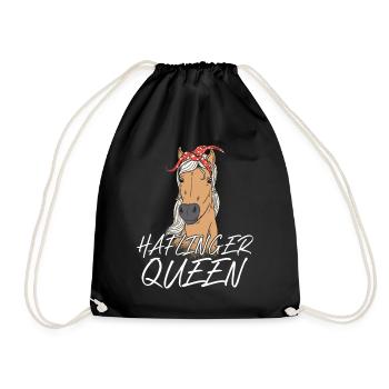 Haflinger horse horse farm equine saying - Drawstring Bag - black - Front