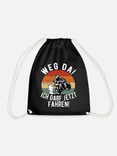 Motorrad Führerschein Bestanden Weg Da! Geschenk R - Turnbeutel - Schwarz