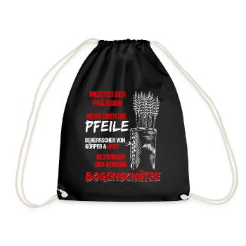 Archer - master of precision saying - Drawstring Bag - black - Front