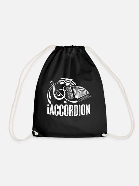 Accordion Funny Accordion - Drawstring Bag - black