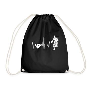 Basketball Basketball Heartbeat - Drawstring Bag - black - Front