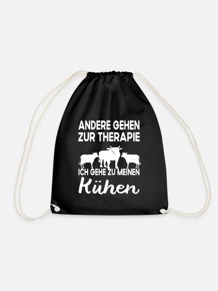 Therapie Landwirt Bauer ich muss zu meinen Kühen - Turnbeutel - Schwarz