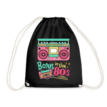 80s Born in the 80s - Drawstring Bag - black - Front