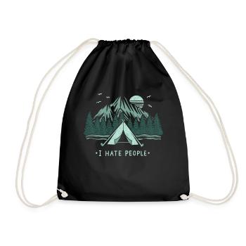 Camping Tents I Hate People - Drawstring Bag - black - Front