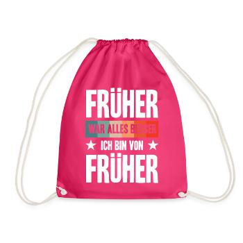 Früher war alles besser Ich bin von früher | Opa O - Turnbeutel - Fuchsia - Vorne