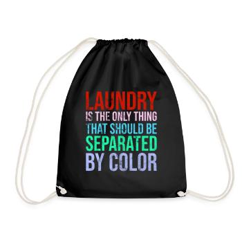 Laundry Is The Only Thing - Drawstring Bag - black - Front