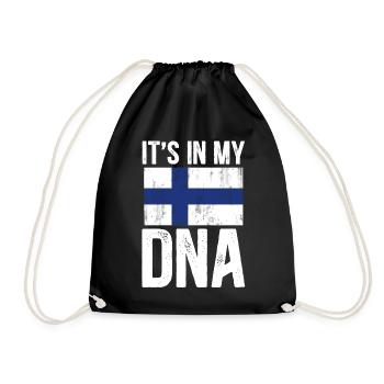Finnland Flagge Finne Finnische DNA - Turnbeutel - Schwarz - Vorne