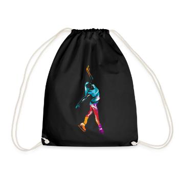 Schlittschuhlaufen Eiskunstlaufen - Turnbeutel - Schwarz - Vorne