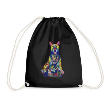 Bull Terrier millésime - Sac de sport léger - noir - Devant