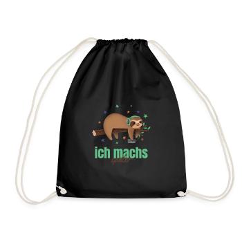funny sloth sleep rest hang out lazy - Drawstring Bag - black - Front