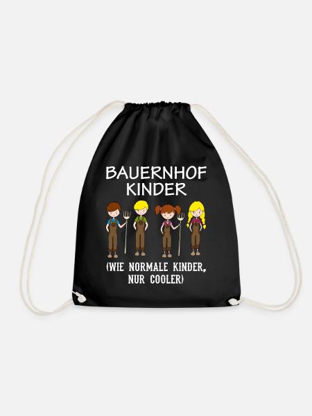 Bauernhof Kinder Landwirt Bauer Spruch Geschenk - Turnbeutel - Schwarz