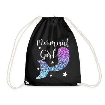 Fille de sirène fille cadeau de sirène - Sac de sport léger - noir - Devant