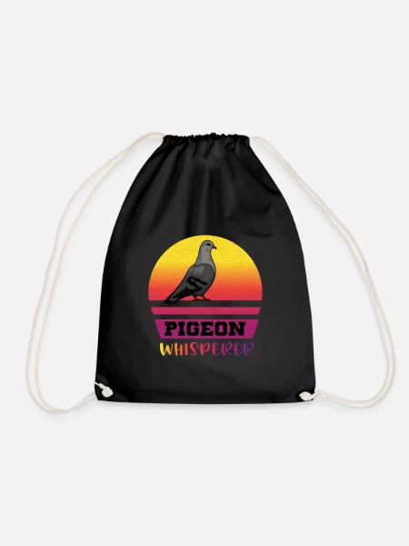 Pigeon Whisperer - pigeon pigeon pigeon fancier - Drawstring Bag - black