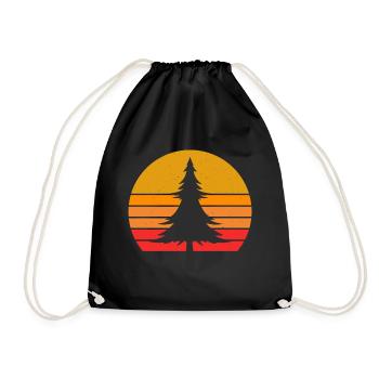 RETRO VINTAGE SAPIN FORESTIER - Sac de sport léger - noir - Devant