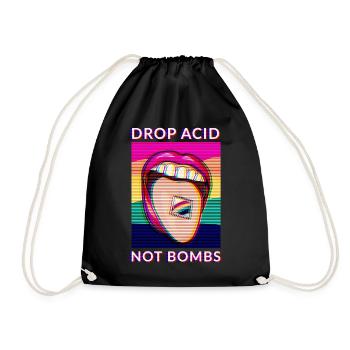 Trippy Pschedlelic LSD Trip Drop Acid Not Bombs - Drawstring Bag - black - Front
