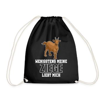 WENIGSTENS MEINE ZIEGE LIEBT MICH - Turnbeutel - Schwarz - Vorne