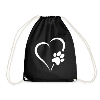Dog heart for everyone who loves pets like me. - Drawstring Bag - black - Front