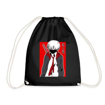Samurai Warrior Anime - Drawstring Bag - black - Front
